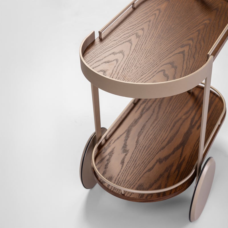 Homez Mdf Casa Serving Trolley, Gold 78*40*75 Cm - Image 3