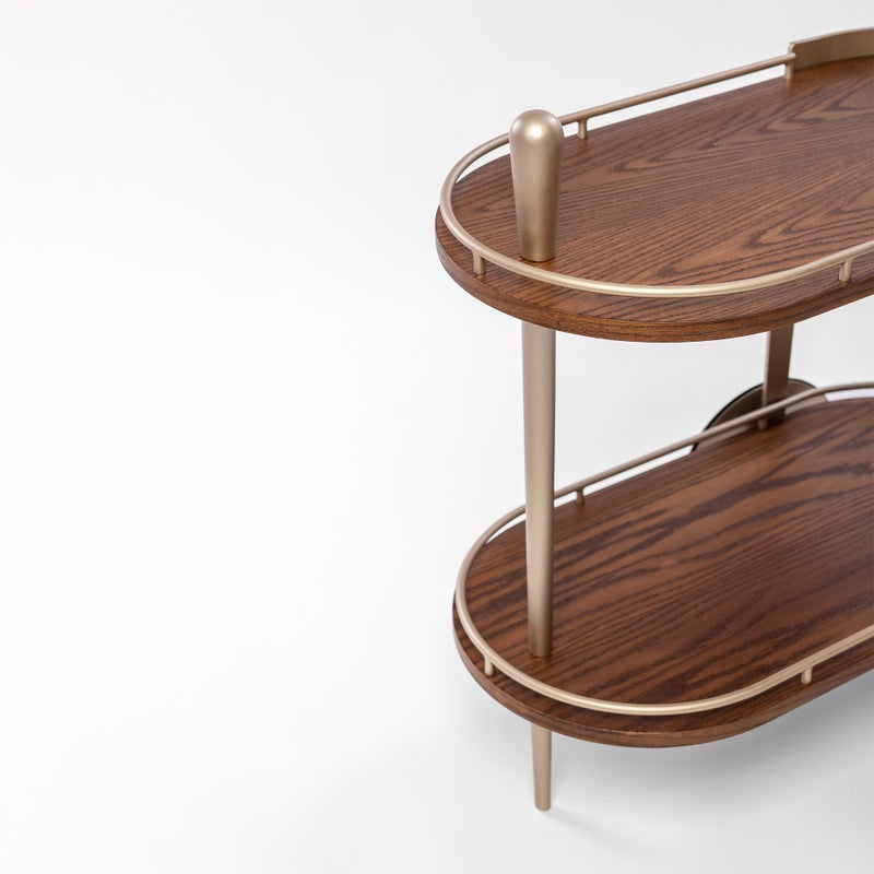 Homez Mdf Casa Serving Trolley, Gold 78*40*75 Cm - Image 2