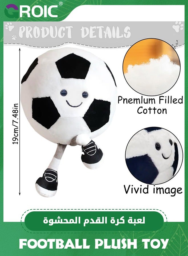 GROIC 12.5" Football Plush Toy, Soccer Shaped Plush Pillow, Stuffed Sports Balls Plush Toys, Creative Soccer Ball Plush Doll Plushie Football Stuffed Toys for Bedroom Decoration Gift (Football) - Image 2