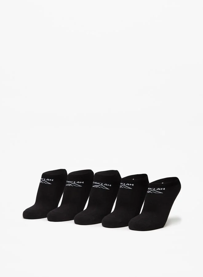 OAKLAN Men's Logo Print Ankle Length Sports Socks - Set of 5