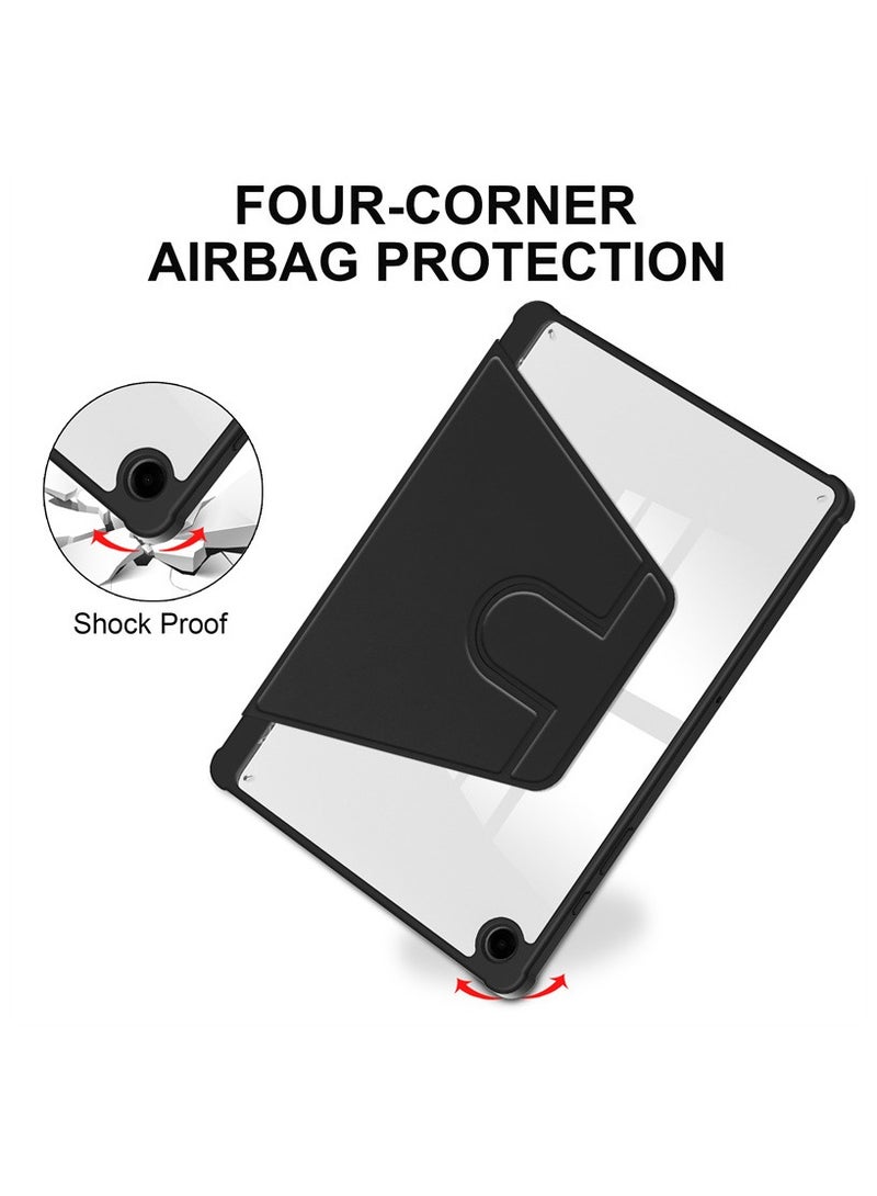 Case for Samsung Galaxy Tab A9 Plus ，Tablet Protective Case  , Acrylic 360 ° Rotating Design, Automatic Wake-up/sleep, Soft Leather, Black - Image 4