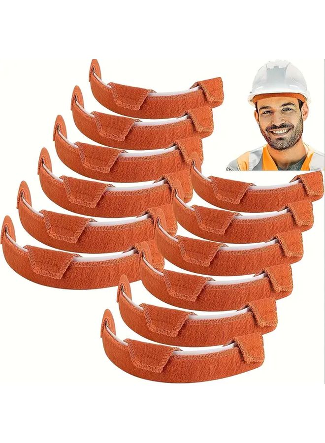 2pcs Orange Helmet Foam Sweat Towels Washable Foldable Breathable Fireproof Safety Liners - Image 2