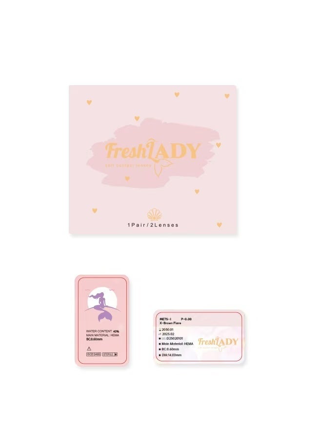 FreshLady X-Brown Flare Colored Contact Lenses 14.0mm – Natural Soft Hydrating, Big Eye Effect, Comfortable Daily Wear, Korean Style Cosmetic Lenses, Yearly Disposable, Unisex for Makeup & Fashion - Image 4