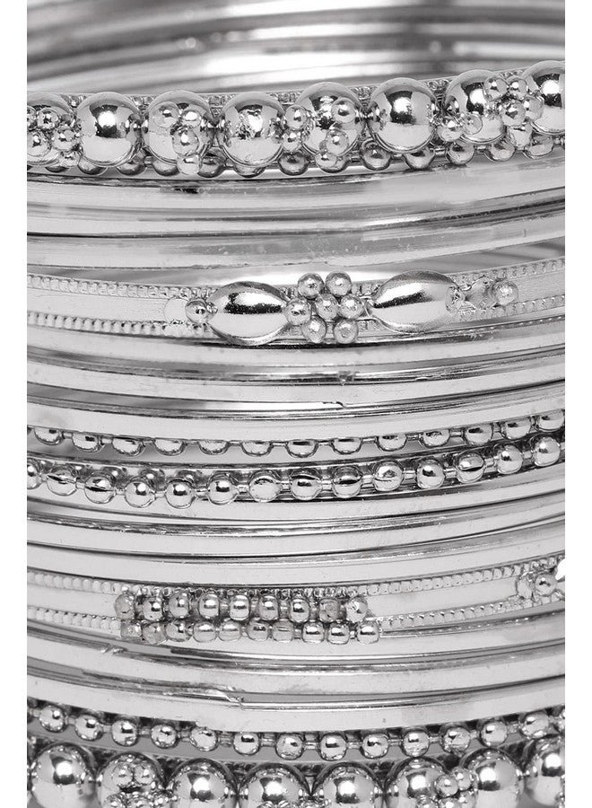 YouBella Antique Look Jewellery Silver Plated Traditional Bracelet Bangles for Women (2.8) - Image 3