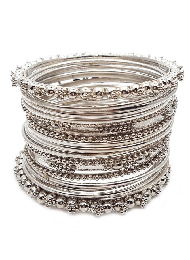 YouBella Antique Look Jewellery Silver Plated Traditional Bracelet Bangles for Women (2.8) - Image 1