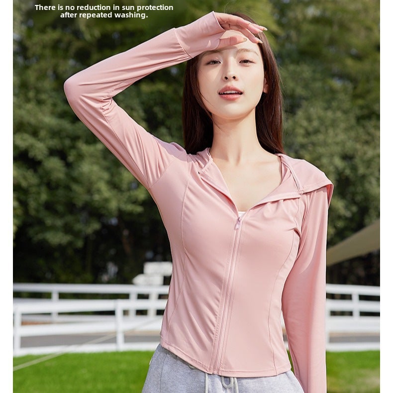 2024 Cooling Tech UPF50+ Women’s Sun Protective Skin-Fit Nylon Jacket lotus root pink 