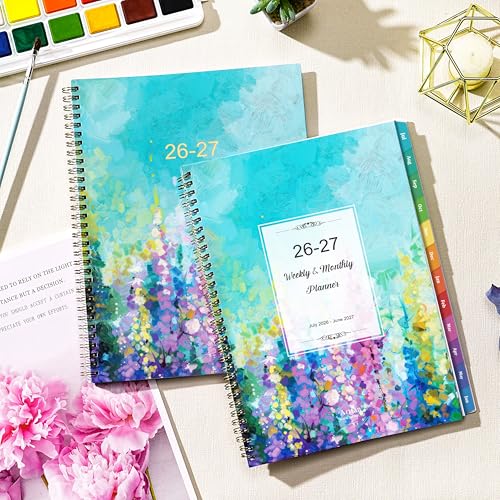 Artfan Planner 20262027 Academic Planner 20262027 July 2026 June 2027 9 x 11 Weekly and Monthly Planner Calendar Planner 202627 with Colourful Tabs Pocket Flexible Cover TwinWire Binding Oil Painting - Image 3