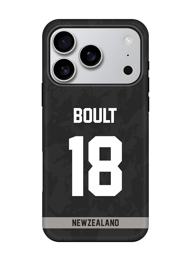 Tough Pro Magnetic Case for iPhone 17 Pro, Dual Layer hybrid PC + TPU Mobile Cover Matte - New Zealand Trent Boult, Jersey No 18