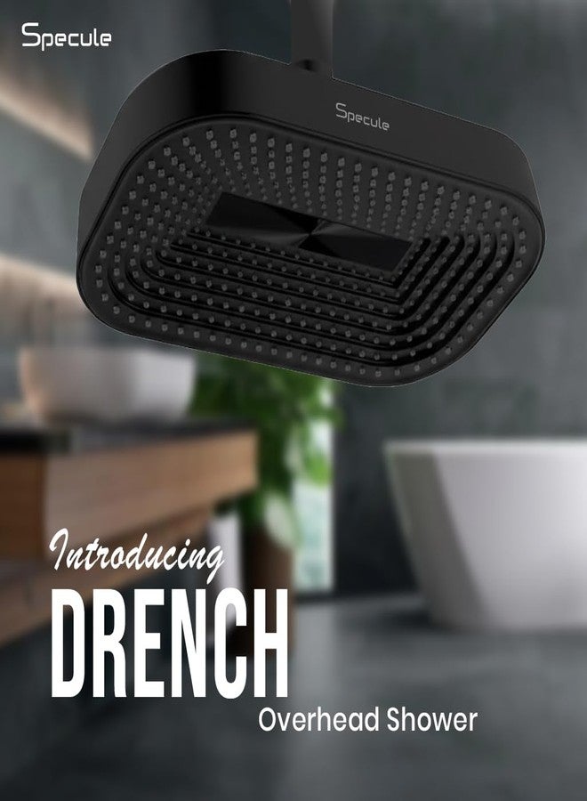 Specule Drench 9x6 Inch Matte Black Rain Showerhead | Luxury Spa Experience | Easy Installation | High-Pressure (Showerhead Only) - Image 4
