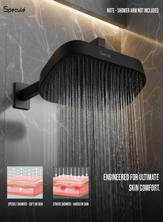 Specule Drench 9x6 Inch Matte Black Rain Showerhead | Luxury Spa Experience | Easy Installation | High-Pressure (Showerhead Only) - Image 3