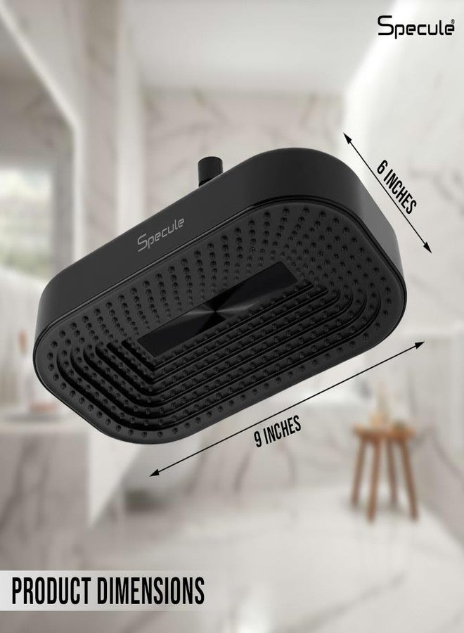 Specule Drench 9x6 Inch Matte Black Rain Showerhead | Luxury Spa Experience | Easy Installation | High-Pressure (Showerhead Only) - Image 5
