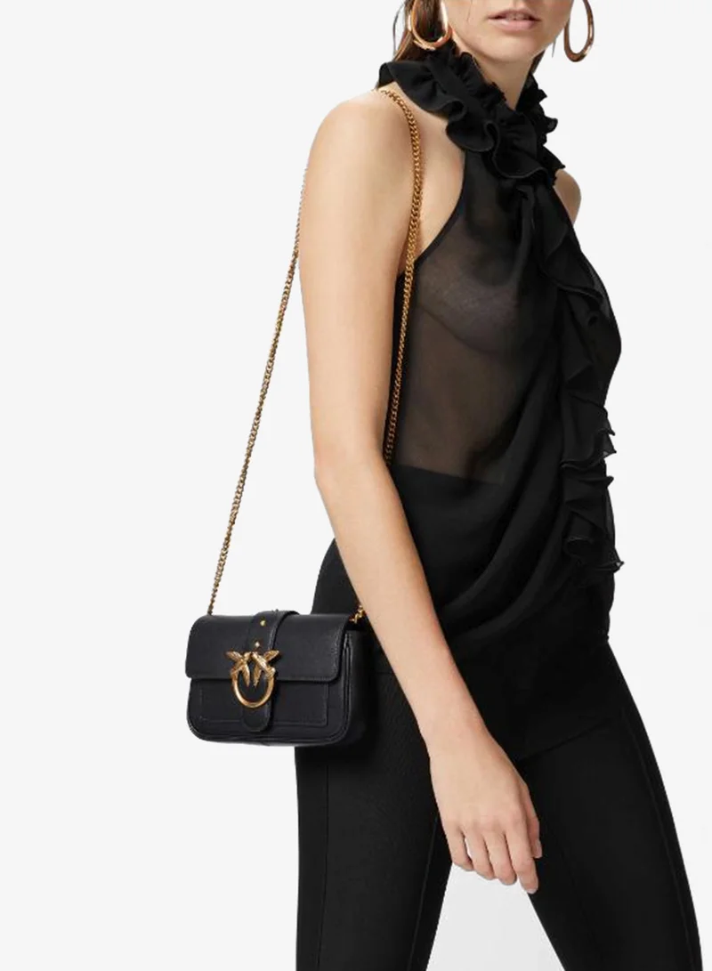 PINKO Logo Detail Flap Over Crossbody