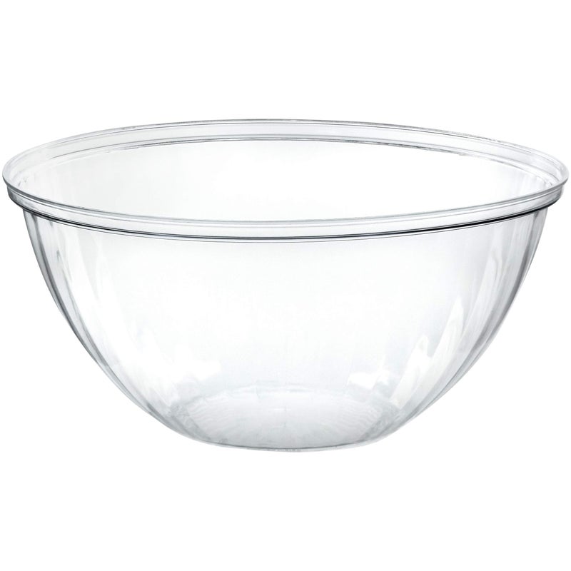 PLASTICPRO Disposable 96 Ounce Round Crystal Clear Plastic Serving Bowls Party Snack or Salad Bowl Chip Bowls Snack Bowls Candy Dish Salad Container Pack of 4