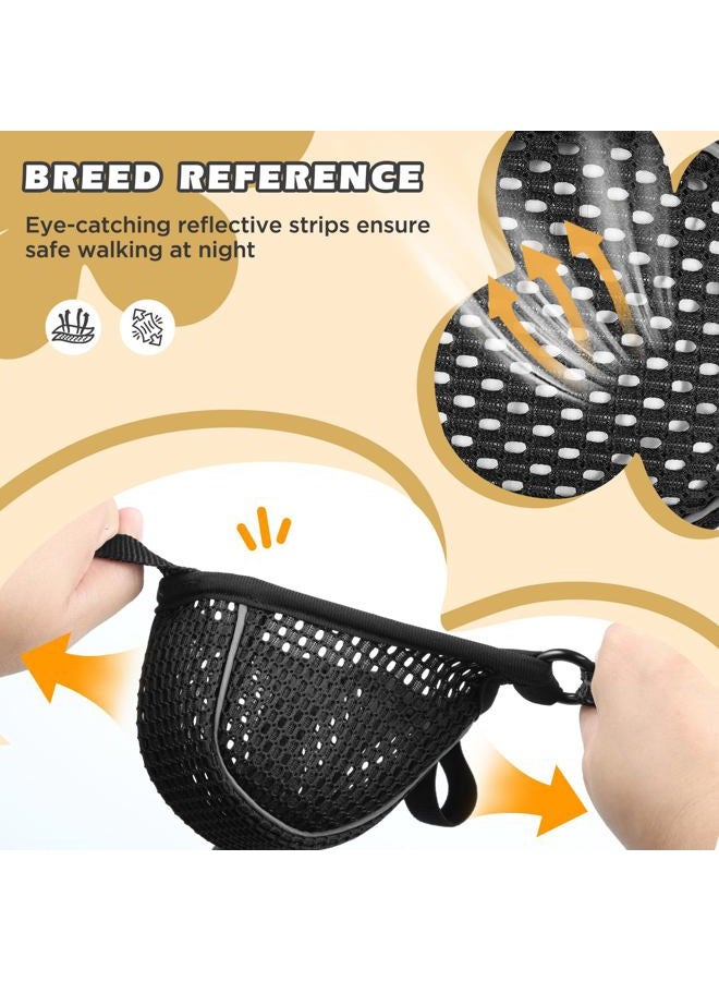 BONTHEE Dog Muzzle,Soft Nylon Muzzles Anti Biting Barking Chewing,Breathable Reflective Adjustable Loop Pets for Small Medium Large Sized Dogs,Allows Panting and Drinking(Black XL) - Image 2
