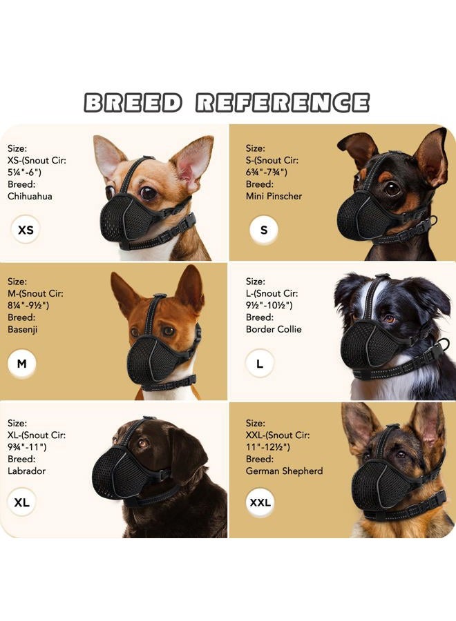 BONTHEE Dog Muzzle,Soft Nylon Muzzles Anti Biting Barking Chewing,Breathable Reflective Adjustable Loop Pets for Small Medium Large Sized Dogs,Allows Panting and Drinking(Black XL) - Image 3