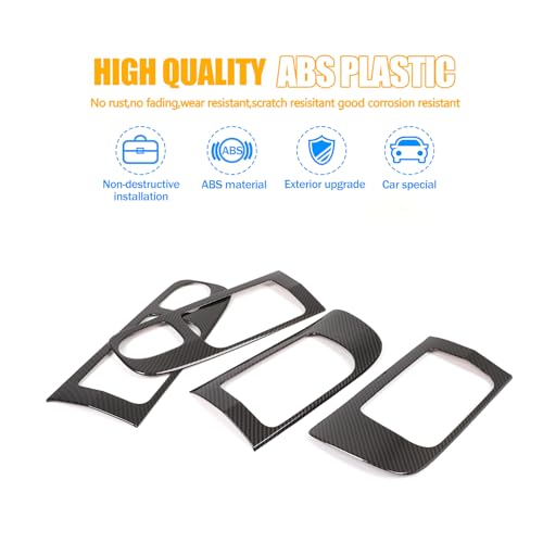 LLKUANG Car Inner Door Handle Frame Panel Cover Trim for Toyota Tundra 20142021 Interior Accessories Not fit Double Cab Model Carbon Fiber Pattern Low Configuration - Image 3