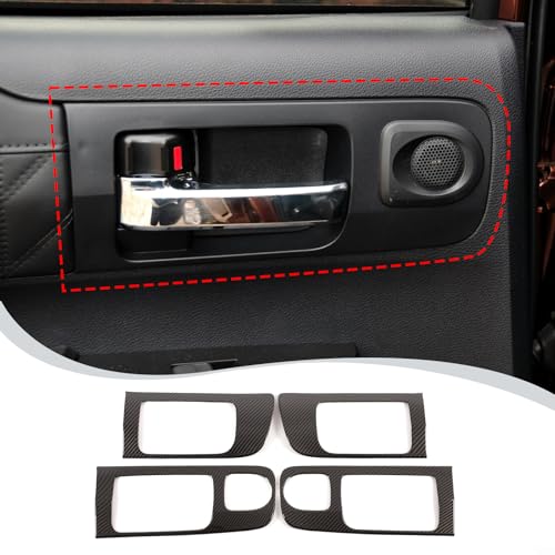 LLKUANG Car Inner Door Handle Frame Panel Cover Trim for Toyota Tundra 20142021 Interior Accessories Not fit Double Cab Model Carbon Fiber Pattern Low Configuration - Image 1