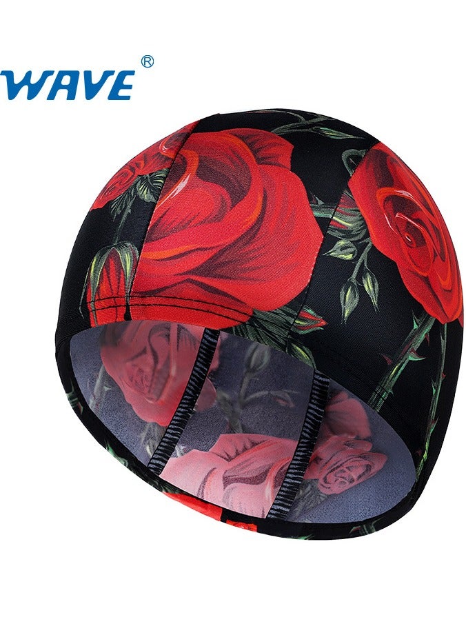 WAVE Swimming Cap - Waterproof Silicone Sport Swim Hat with Ear Protection, Extra-Large Design for Long Hair, Unisex Adult Swim Cap for Men and Women - Image 1