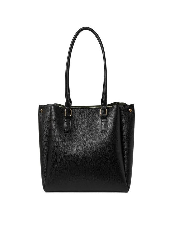 أكسيسورايز حقيبة كتف نسائية سوداء بثلاثة أقسام من أكسسورايز لندن - Image 1