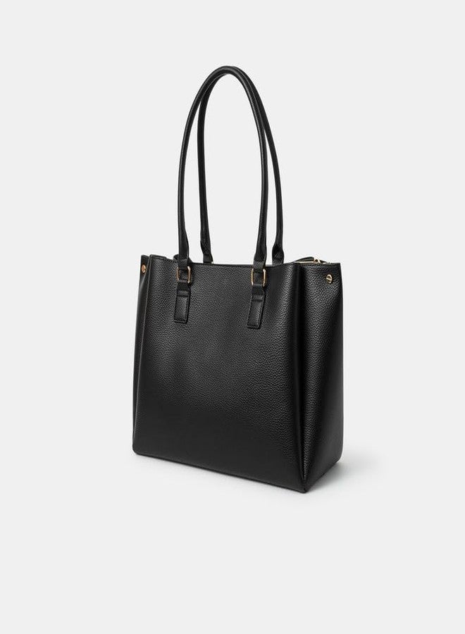 أكسيسورايز حقيبة كتف نسائية سوداء بثلاثة أقسام من أكسسورايز لندن - Image 3