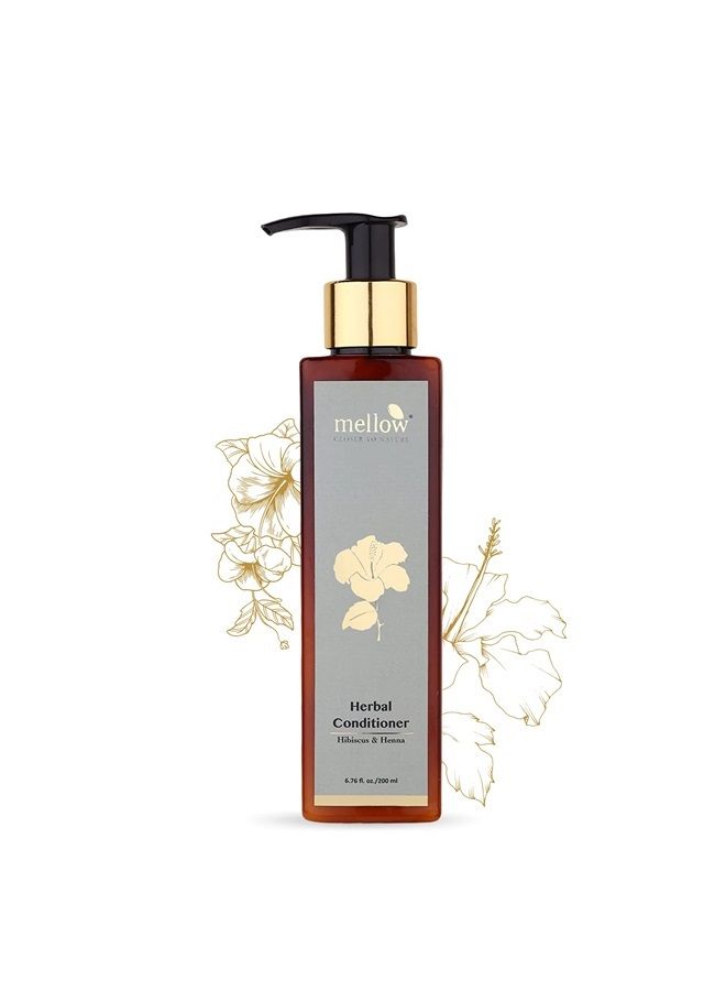 MELLOW Herbals Hibiscus Conditioner (200 ml) for smooth & shiny hair | Improves Hair strength, Deep Conditioning & helps in reducing hair fall | for all hair type - Image 1