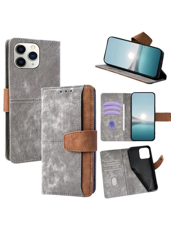 Zaboon Case For iPhone 11 Pro Color Stitching Skin Feel Leather RFID Blocking Phone Case - Image 1