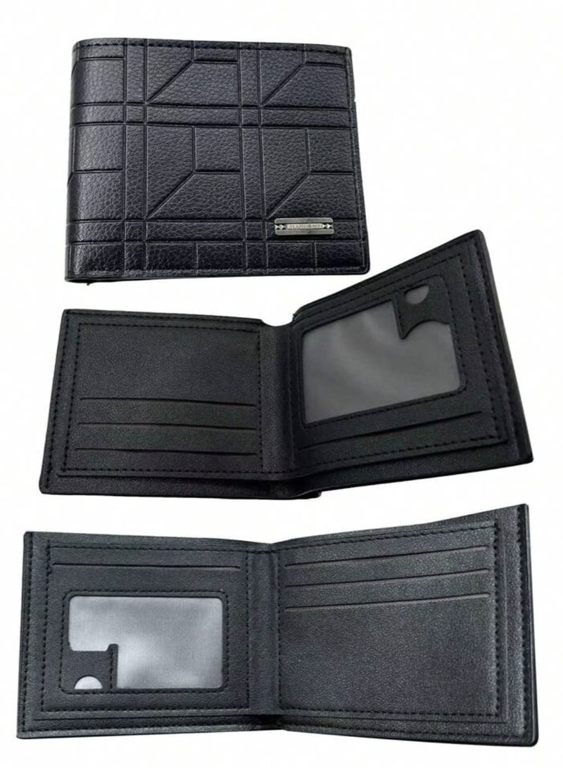 Men's Leather Wallet Simple Design Bifold Business Anti-Theft Credit Card Holder and Money Pocket - Image 3