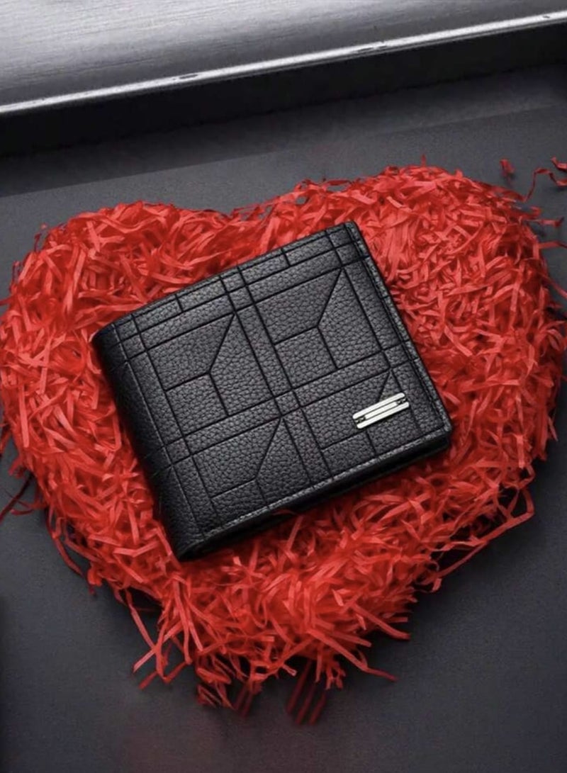 Men's Leather Wallet Simple Design Bifold Business Anti-Theft Credit Card Holder and Money Pocket - Image 2