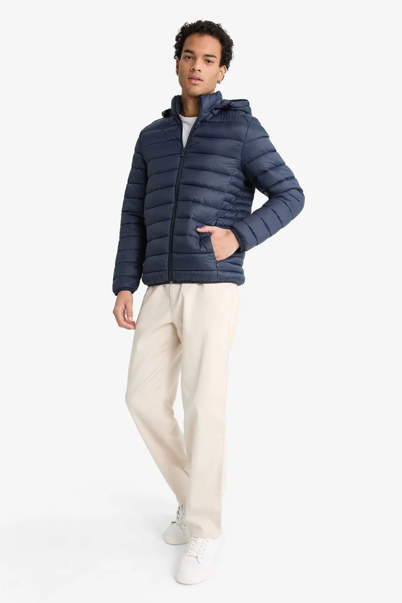 ديفاكتو Waterproof Slim Fit Hooded Puffer Jacket