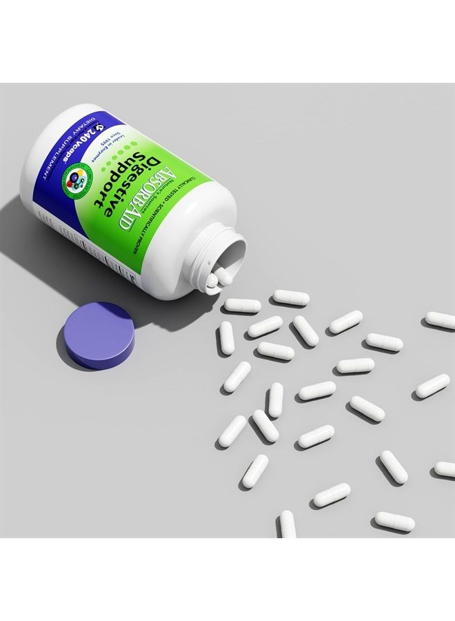 AbsorbAid إنزيمات هضمية 240 كبسولة نباتية، مثبتة لزيادة امتصاص العناصر الغذائية الحيوية بنسبة تصل إلى 71% - Image 2
