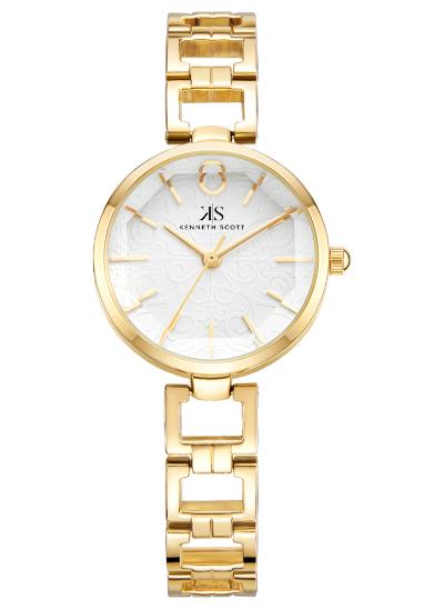 KENNETH SCOTT ساعة يد نسائية أنالوج دائرية الشكل مصنوعة من سبائك K23514-GBGW - 28 مم - Image 1