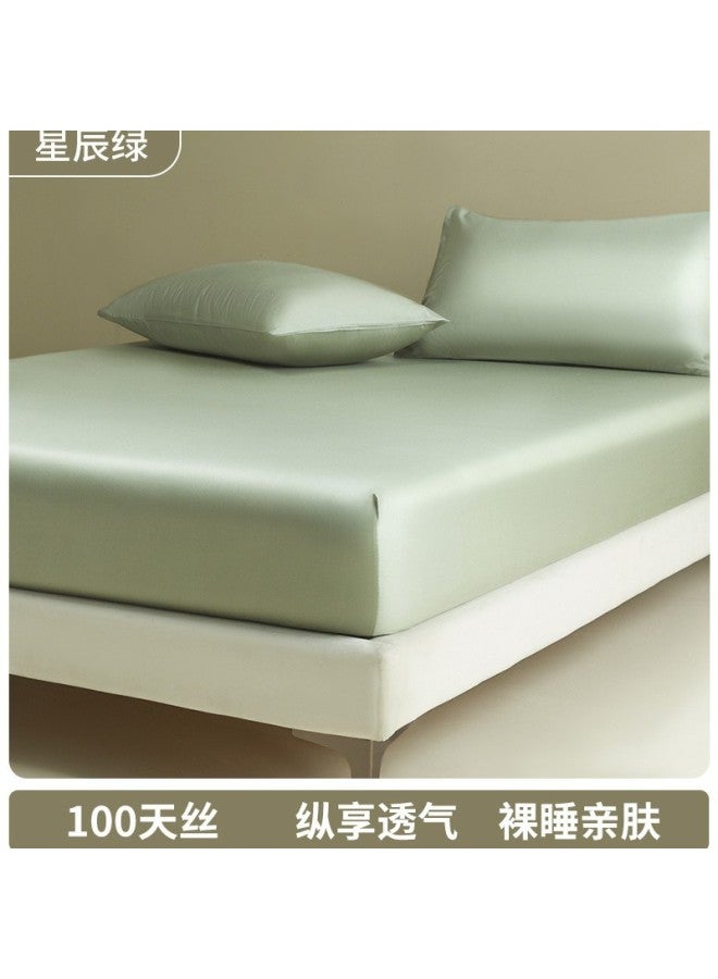 Tencel Mattress Cover Single-piece Summer Cool-feeling Ice Silk Mattress Protector All-inclusive Non-slip Mattress Bed Cover Single Set  New Style
