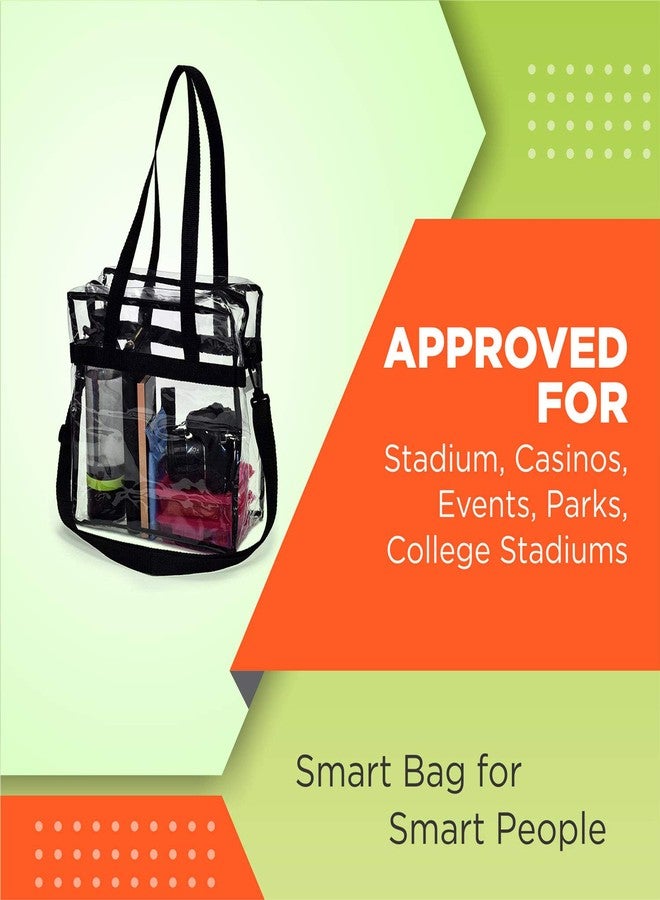 Lify Bags For Less Clear Tote Stadium Approved With Handles And Zipper, Transparent Bag Fashionable Functional Chic Travel Events, Lightweight 12 Inch X 12 Inch X 6 Inch- 1 Piece (Baby Pink) - Image 3