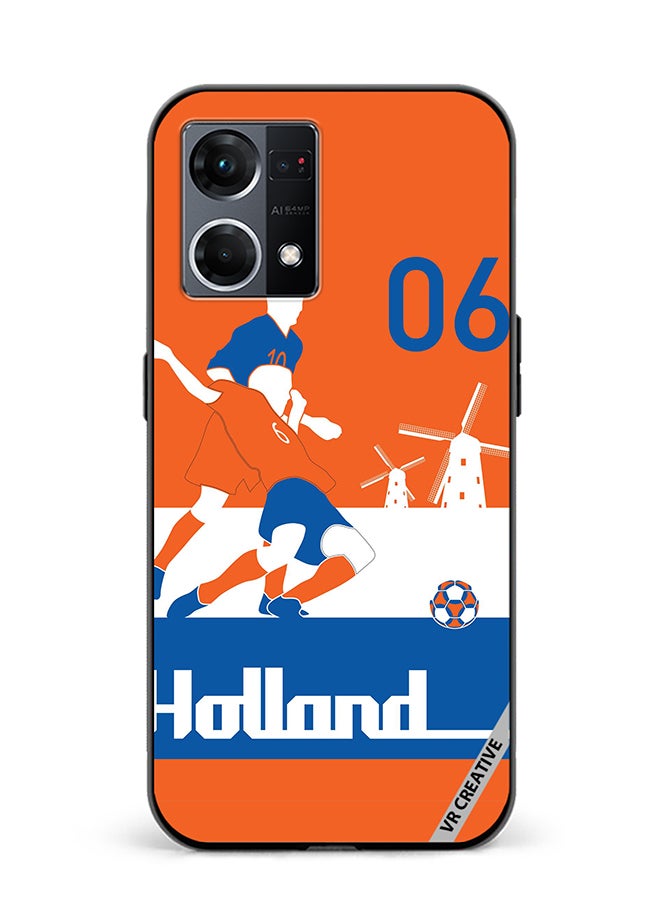 VR CREATIVE Protective Case Cover For Oppo Reno8 4G Holland Football Soccer Players Design Multicolour - Image 1