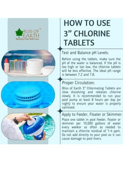 BLISS OF EARTH Bliss of Earth Multifunctional Chlorine Tablets For Pool 3 Size Chlorine Tablets For Water Tank Japanese Tablets For Fountain Kills Bacteria & Stops Algae Pool Disinfectant 5KG  - Image 4