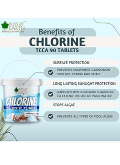 BLISS OF EARTH Bliss of Earth Multifunctional Chlorine Tablets For Pool 3 Size Chlorine Tablets For Water Tank Japanese Tablets For Fountain Kills Bacteria & Stops Algae Pool Disinfectant 5KG  - Image 2