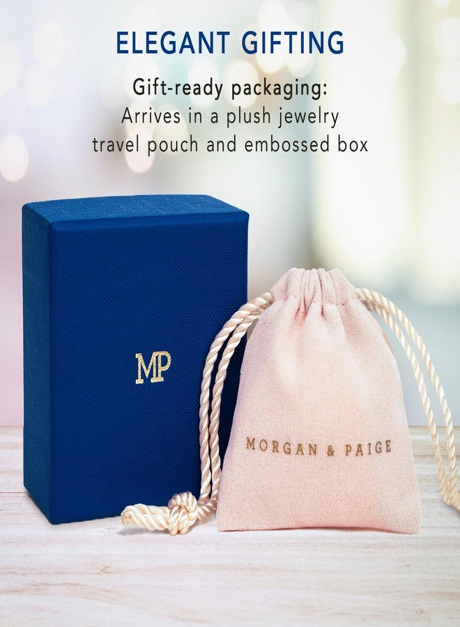 مورجان آند بايدج أساور مورغان آند بيج البرونزية المطلية بالذهب الأصفر عيار 18 قيراطًا والمرصعة بحجر اللازورد الأصلي، أساور عصرية وأنيقة مزينة بخرز ذهبي رقيق، خرز من الأحجار الكريمة 4 مم، خفيفة الوزن وقابلة للتعديل بطول 6.5 بوصة - Image 4