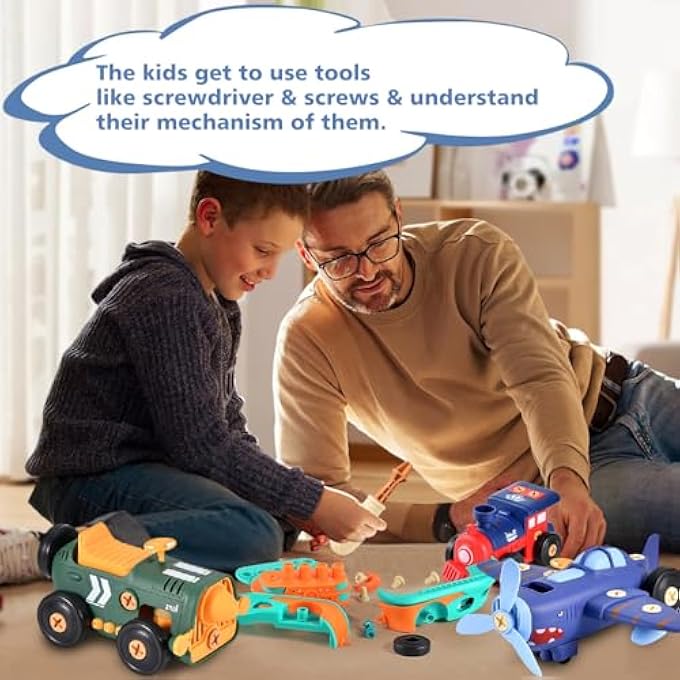 TAKE-APART ELECTRIC BUILDING TOYS CAR, KIDS TOOL SET, STEM EDUCATIONAL CONSTRUCTION TOY FOR AGES 3+, ENHANCES HANDS-ON SKILLS FOR GIRLS BOYS - Image 4