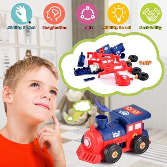 TAKE-APART ELECTRIC BUILDING TOYS CAR, KIDS TOOL SET, STEM EDUCATIONAL CONSTRUCTION TOY FOR AGES 3+, ENHANCES HANDS-ON SKILLS FOR GIRLS BOYS - Image 5