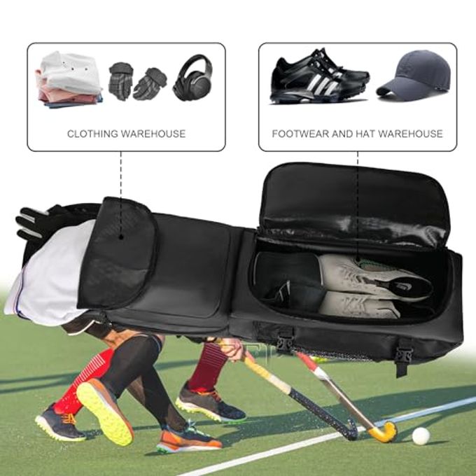 Goloni 4 Stick Field Hockey Bag,Backpack With Independent Shoe Pouch & Multiple Pockets, Fits All Field Hockey Gear - Image 5