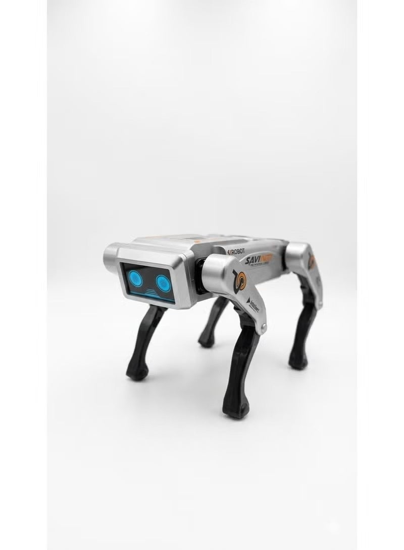 Saviour AI Smart Robot Dog – Programmable Remote Control Interactive Pet with Voice Command & LED Effects – White/Blue - Image 1