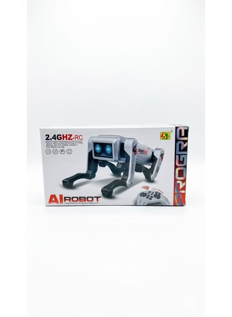 Saviour AI Smart Robot Dog – Programmable Remote Control Interactive Pet with Voice Command & LED Effects – White/Blue - Image 3