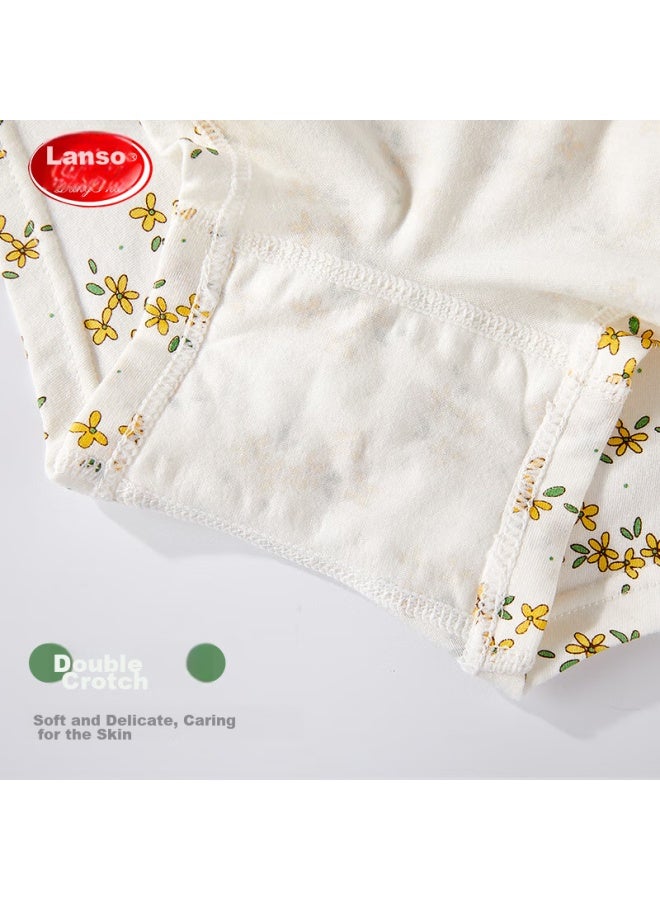 LANG SHA Langsha Children's Underwear, Girls' Underwear, 5a Antibacterial, Pure Cotton, Teenage, Baby, Triangle Shorts, 4-pack - Image 2