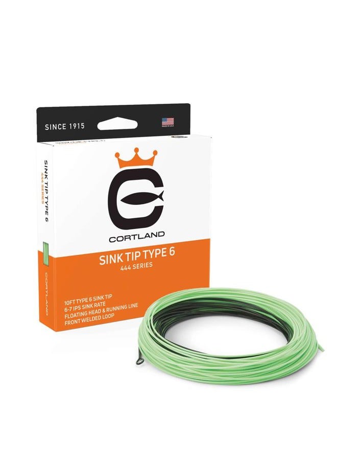 Cortland Line WF6F/S Sink Tip Fishing Line, Black/Mint - Image 1