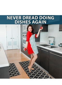 Mi VAZA PA Kitchen Mat Cushioned Anti-Fatigue Kitchen Rug  Heavy Duty PVC Ergonomic Comfort Floor Mat Non Slip Waterproof Standing Foam Mat Suitable for Kitchen Laundry Bathroom Living Room  - Image 3