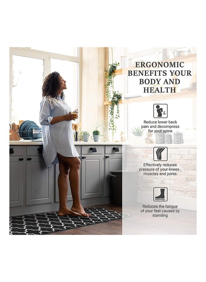 PA Kitchen Mat Cushioned Anti-Fatigue Kitchen Rug  Heavy Duty PVC Ergonomic Comfort Floor Mat Non Slip Waterproof Standing Foam Mat Suitable for Kitchen Laundry Bathroom Living Room