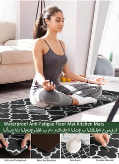 Mi VAZA PA Kitchen Mat Cushioned Anti-Fatigue Kitchen Rug  Heavy Duty PVC Ergonomic Comfort Floor Mat Non Slip Waterproof Standing Foam Mat Suitable for Kitchen Laundry Bathroom Living Room  - Image 1