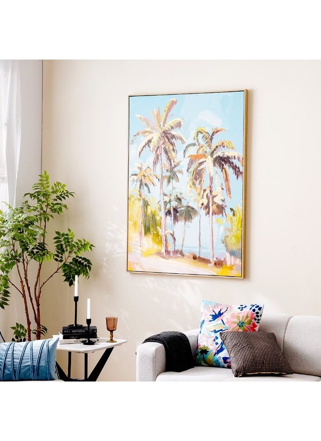 DANUBE HOME Cyprus Canvas Palm On The Beach Framed Wall Art – Modern Tropical Coastal Artwork For Home, Living Room, Bedroom Decor – Large Beach Wall Painting 102.6X142.6Cm  - Image 3
