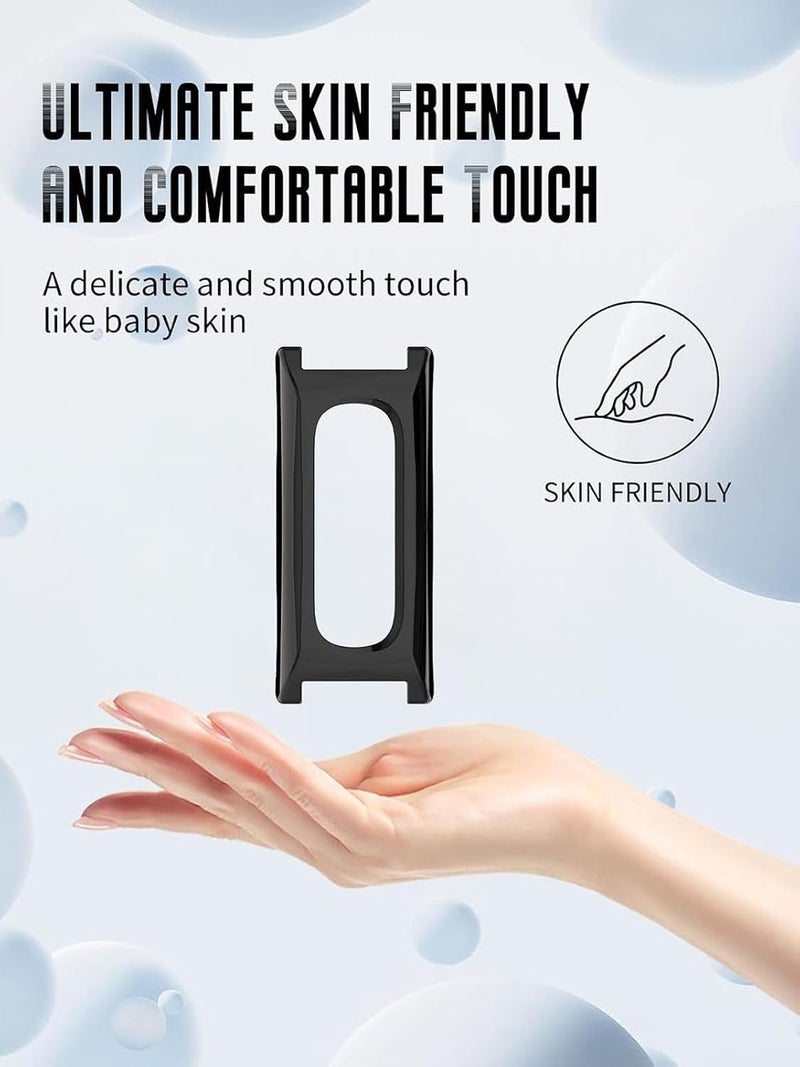 3PC Protective Watch Case with Connection Adapter Compatible with Google Fitbit Air,Lightweight PC Shockproof Cover Easy to Install,Accurate Hole Positioning (Matte Black+BLACK+SILVCER) - Image 4