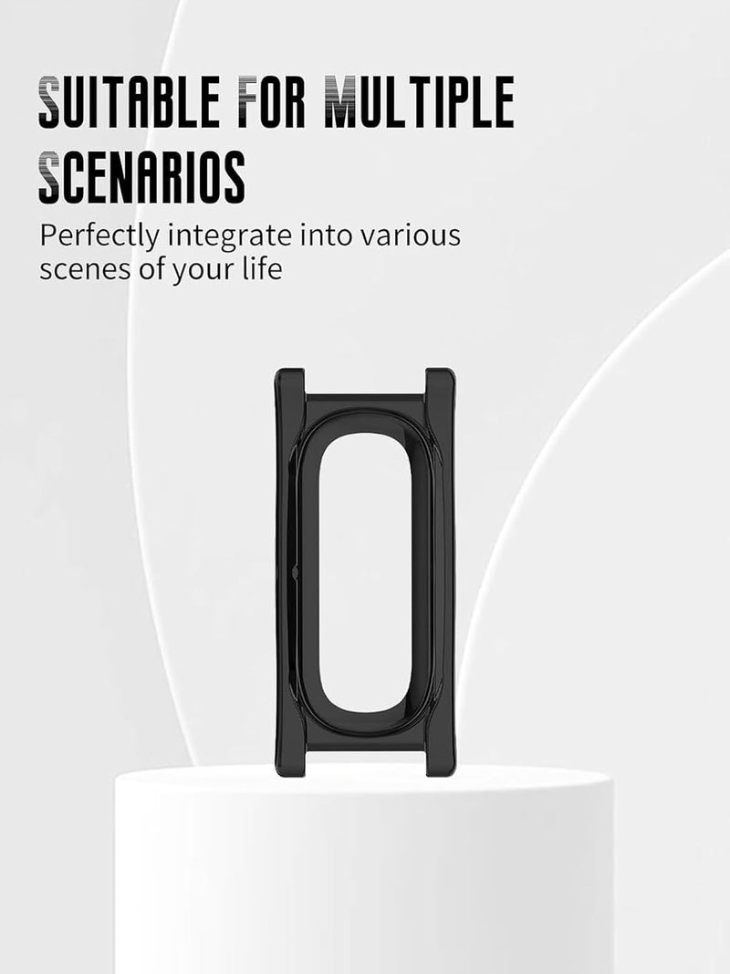3PC Protective Watch Case with Connection Adapter Compatible with Google Fitbit Air,Lightweight PC Shockproof Cover Easy to Install,Accurate Hole Positioning (Matte Black+BLACK+SILVCER) - Image 3